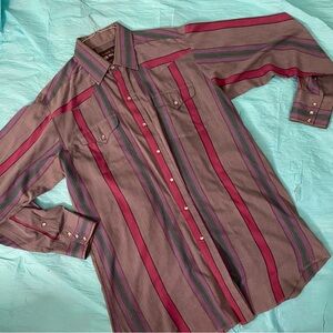 SOLD! 80s PANHANDLE SLIM STRIPED MULTI COLOR PEARL SNAP LONGSLEEVE